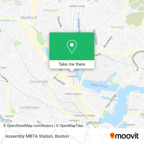 Mapa de Assembly MBTA Station