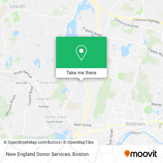 Mapa de New England Donor Services