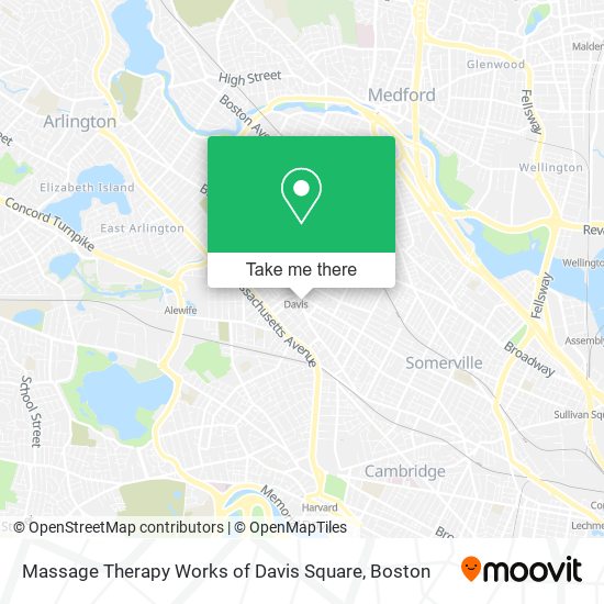 Massage Therapy Works of Davis Square map
