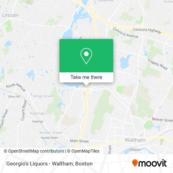 Mapa de Georgio's Liquors - Waltham