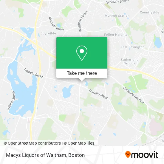 Mapa de Macys Liquors of Waltham