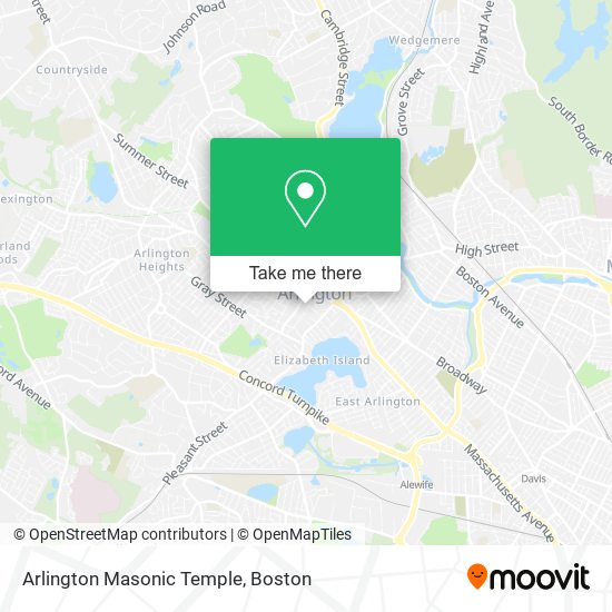 Arlington Masonic Temple map