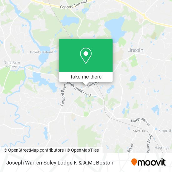 Joseph Warren-Soley Lodge F. & A.M. map