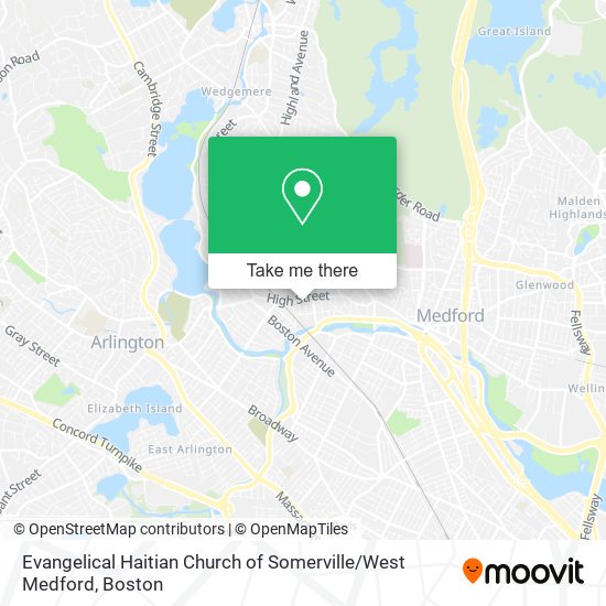 Mapa de Evangelical Haitian Church of Somerville / West Medford