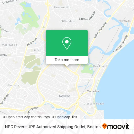 Mapa de NPC Revere UPS Authorized Shipping Outlet