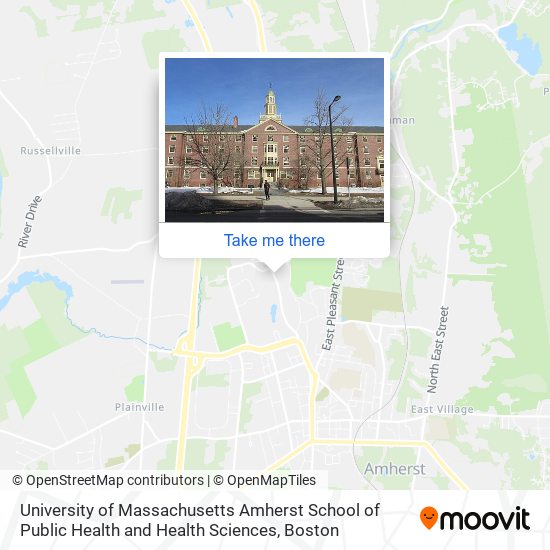 University of Massachusetts Amherst School of Public Health and Health Sciences map