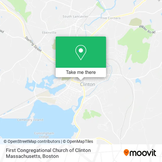 First Congregational Church of Clinton Massachusetts map