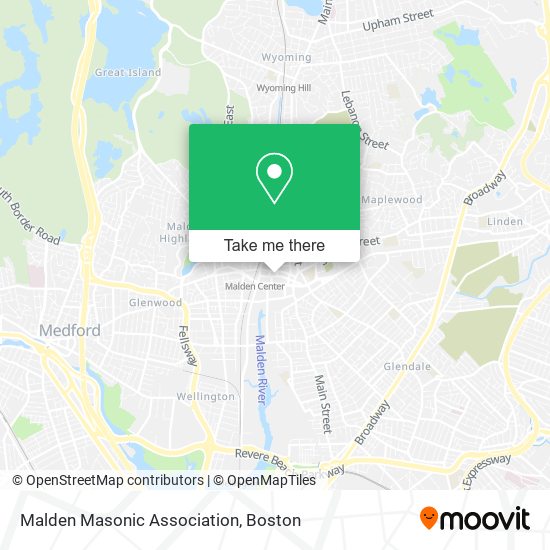 Malden Masonic Association map