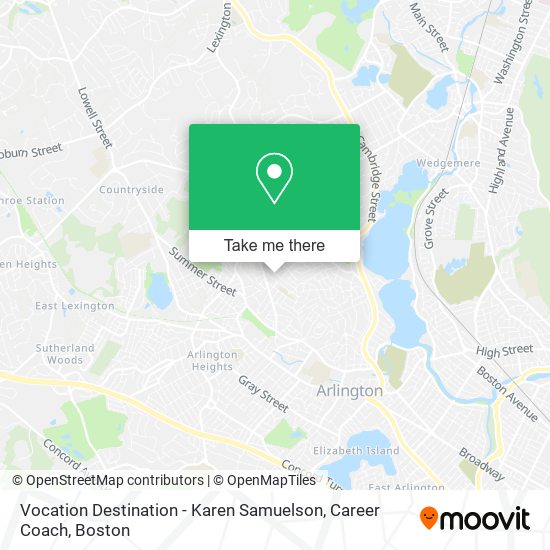 Vocation Destination - Karen Samuelson, Career Coach map