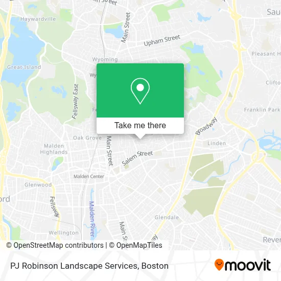 PJ Robinson Landscape Services map