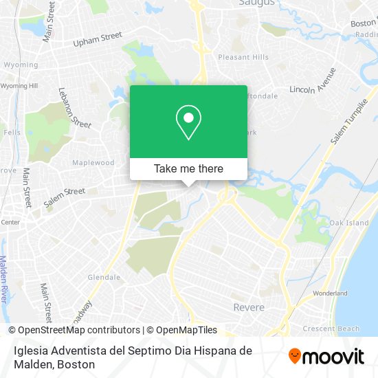Mapa de Iglesia Adventista del Septimo Dia Hispana de Malden
