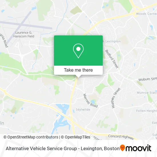 Alternative Vehicle Service Group - Lexington map