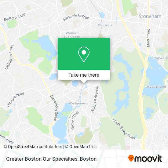 Mapa de Greater Boston Our Specialties
