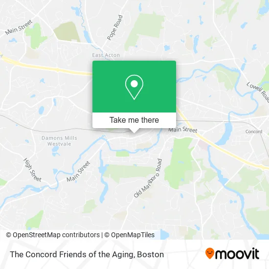 The Concord Friends of the Aging map