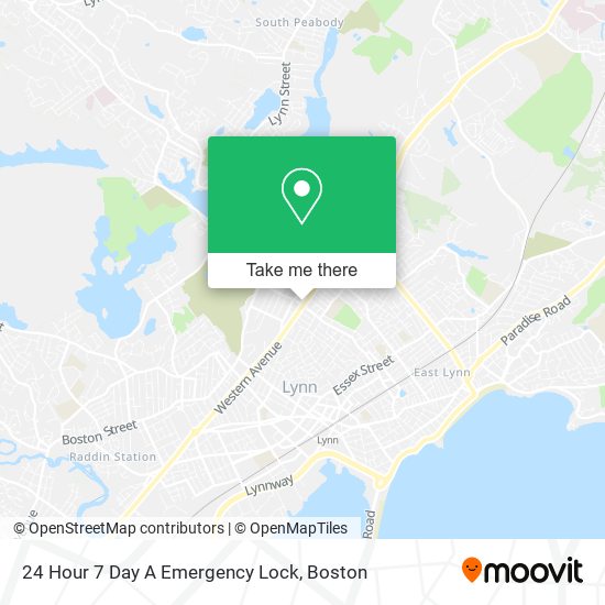 24 Hour 7 Day A Emergency Lock map