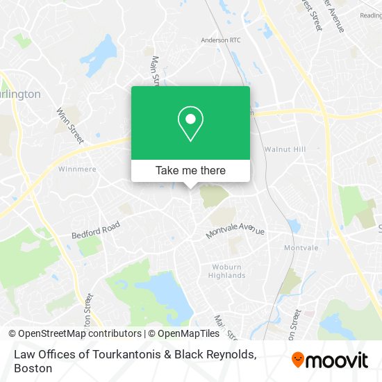 Law Offices of Tourkantonis & Black Reynolds map