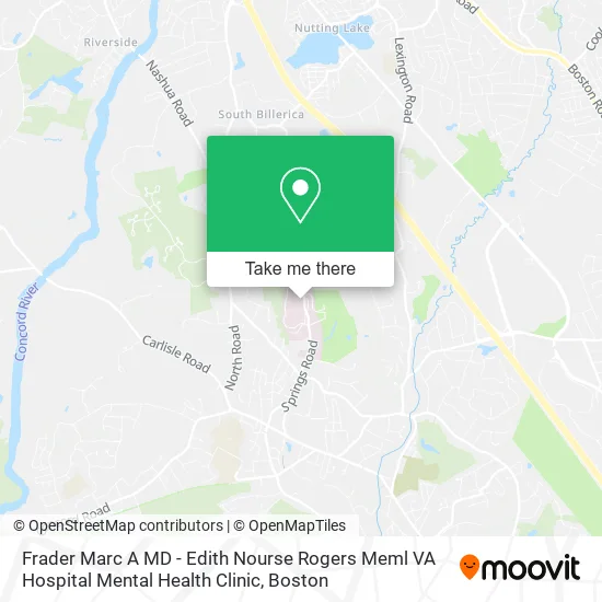 Mapa de Frader Marc A MD - Edith Nourse Rogers Meml VA Hospital Mental Health Clinic