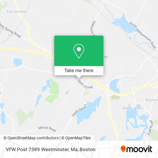 VFW Post 7389 Westminster, Ma map