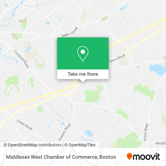 Middlesex West Chamber of Commerce map