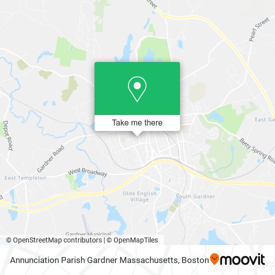 Mapa de Annunciation Parish Gardner Massachusetts