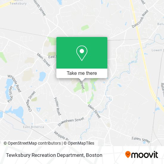 Tewksbury Recreation Department map