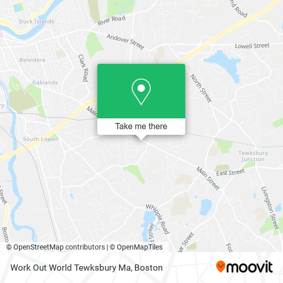Mapa de Work Out World Tewksbury Ma
