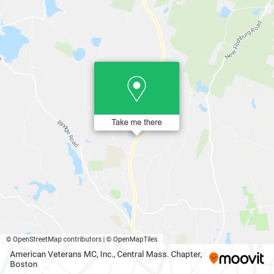 American Veterans MC, Inc., Central Mass. Chapter map