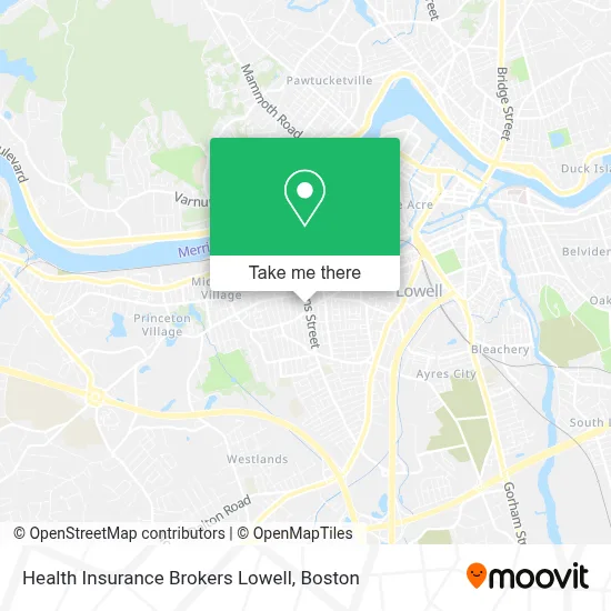 Health Insurance Brokers Lowell map