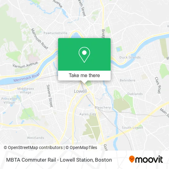 MBTA Commuter Rail - Lowell Station map