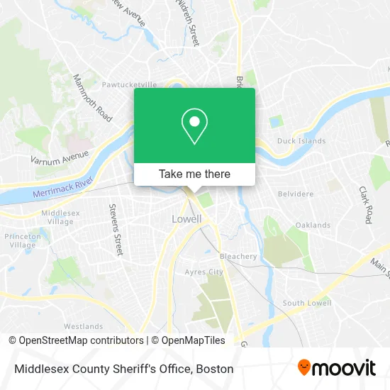 Middlesex County Sheriff's Office map