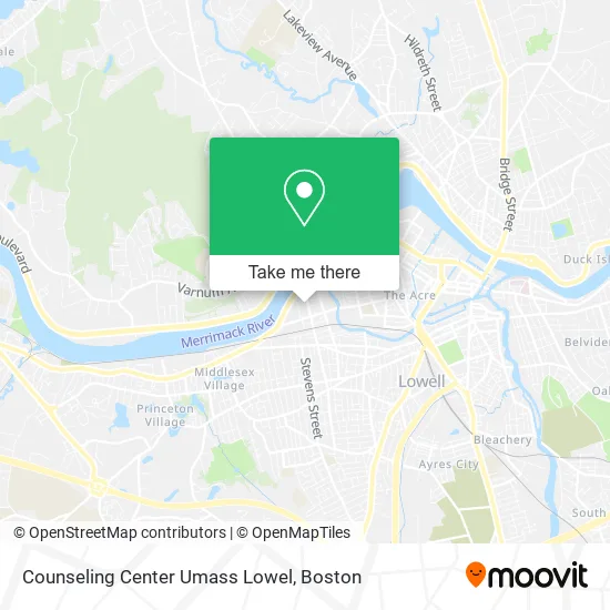 Mapa de Counseling Center Umass Lowel