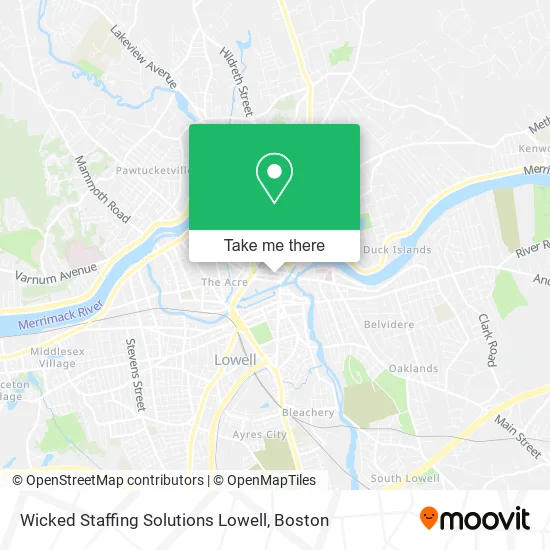 Wicked Staffing Solutions Lowell map