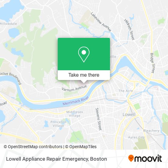 Mapa de Lowell Appliance Repair Emergency