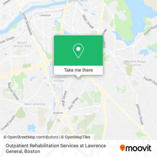 Mapa de Outpatient Rehabilitation Services at Lawrence General