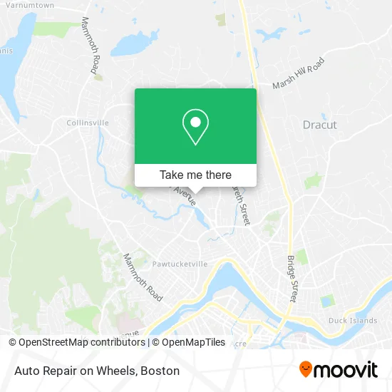Auto Repair on Wheels map