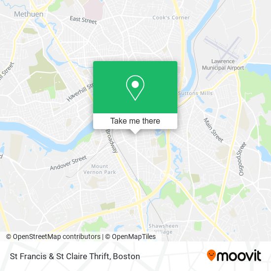 St Francis & St Claire Thrift map