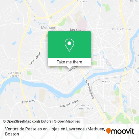 Ventas de Pasteles en Hojas en Lawrence /Methuen map