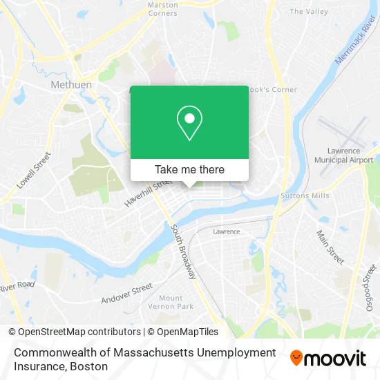Commonwealth of Massachusetts Unemployment Insurance map