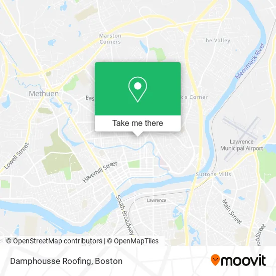 Damphousse Roofing map