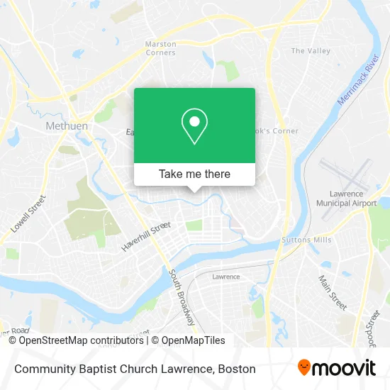 Community Baptist Church Lawrence map