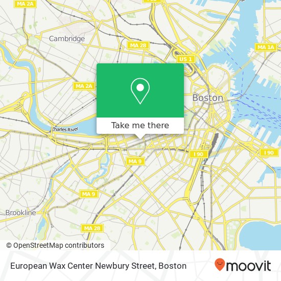 Mapa de European Wax Center Newbury Street