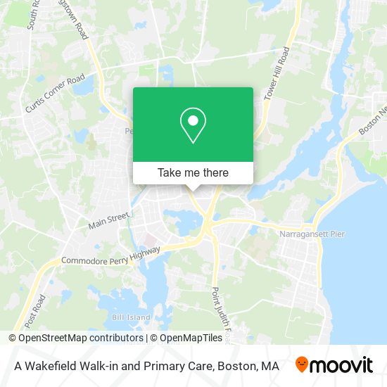 A Wakefield Walk-in and Primary Care map