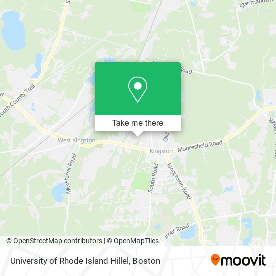 University of Rhode Island Hillel map