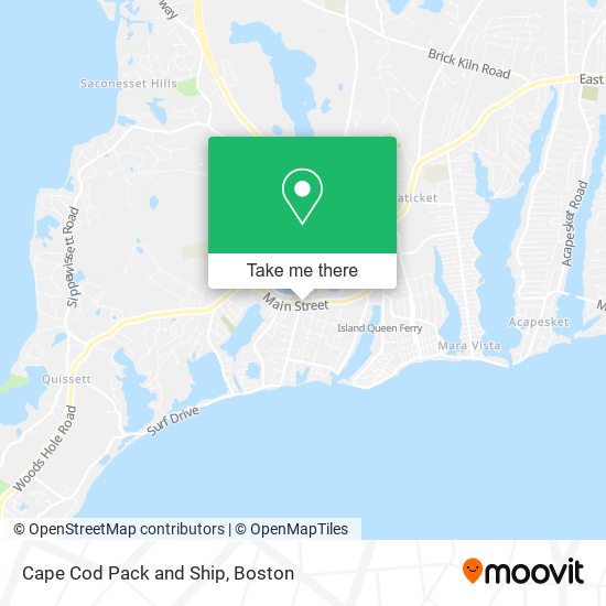 Mapa de Cape Cod Pack and Ship