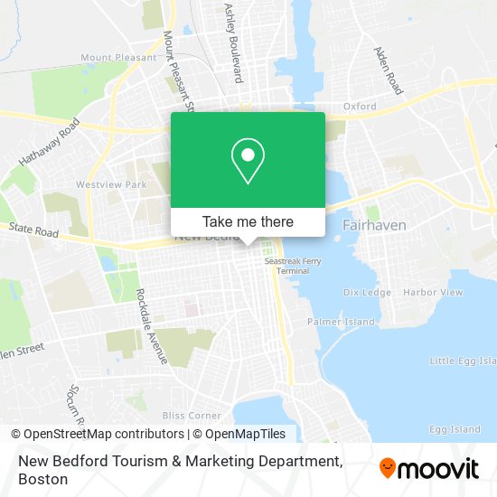 Mapa de New Bedford Tourism & Marketing Department