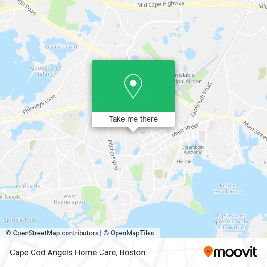 Cape Cod Angels Home Care map