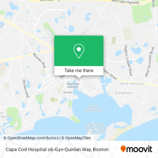 Mapa de Cape Cod Hospital ob-Gyn-Quinlan Way