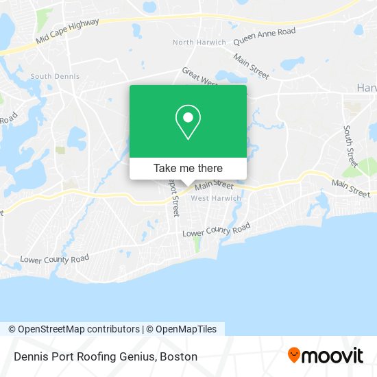 Dennis Port Roofing Genius map