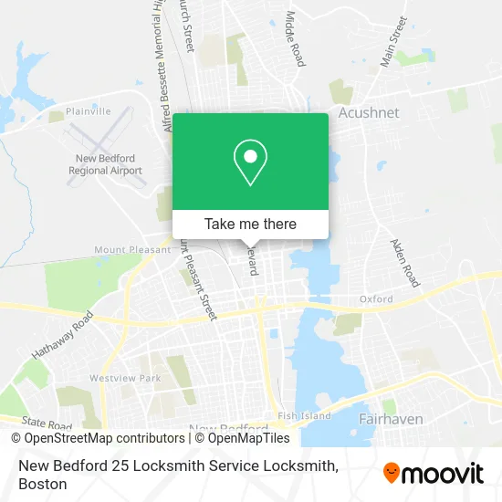 New Bedford 25 Locksmith Service Locksmith map