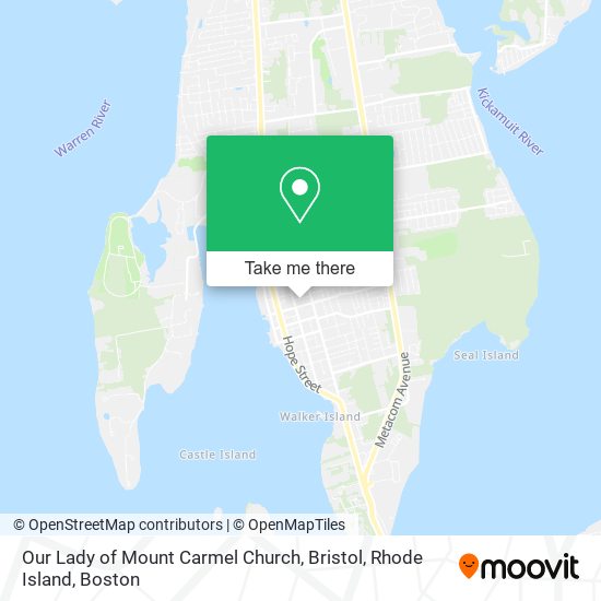 Our Lady of Mount Carmel Church, Bristol, Rhode Island map